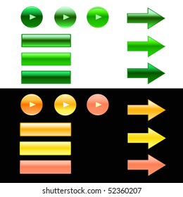 Shiny web buttons and banners. Vector illustration.