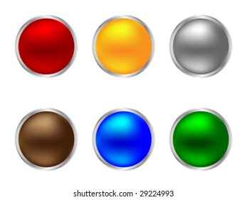 botones web brillantes diferentes colores ilustración vectorial