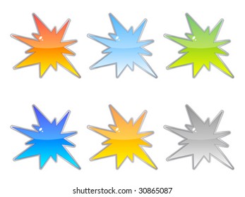 botones web brillantes diferentes colores ilustración vectorial