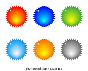 botones web brillantes diferentes colores ilustración vectorial