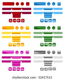 Shiny web Buttons and menu (colored)