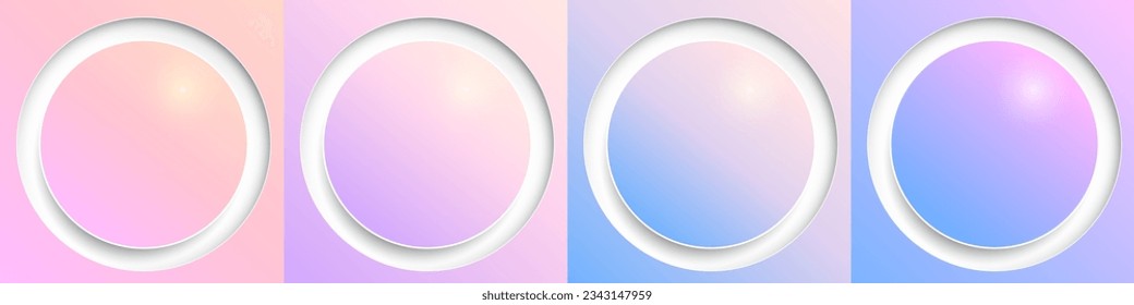Juego de botones web brillantes, color azul púrpura círculo iconos 3d ilustración vectorial.