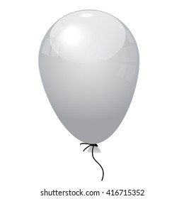 Shiny white balloon isolated on white background