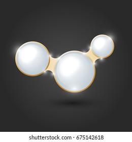Luminoso fondo blanco y dorado de la esfera.