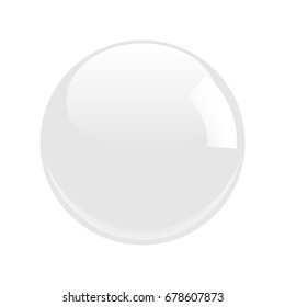Shiny White Pool - Billiard Ball Icon Vector Isolated
