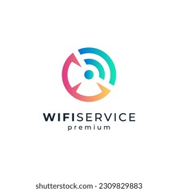 shiny wifi for connection and internet logo design