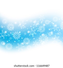 Shiny winter background with snowflakes