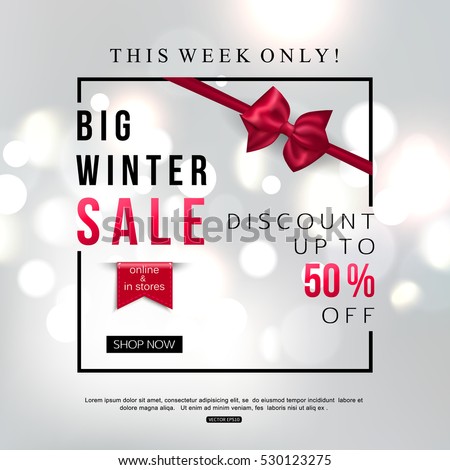 shiny winter sale banner websites stores stock vector royalty free