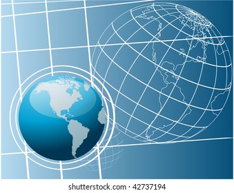 shiny world globes vector