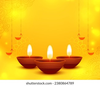 shiny yellow background with text space for festival of lights 