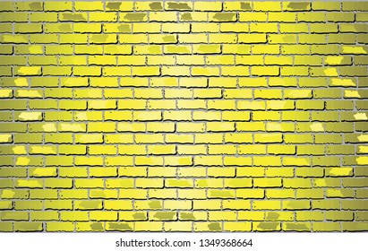 Shiny Yellow Brick Wall - Illustration, 
Abstract vector background