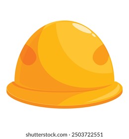 Shiny yellow construction hard hat protecting a worker's head from injury on a building site