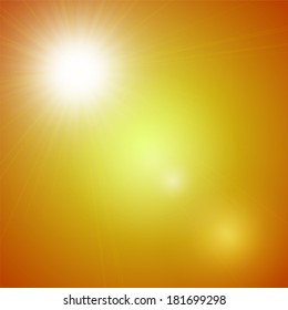 Shiny yellow and orange background with a summer sun burst