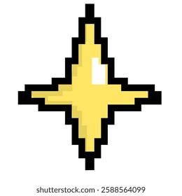 Shiny Yellow Pixel Art Sparkle Icon