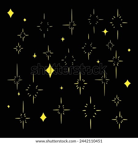 shiny yellow spark doodle variation