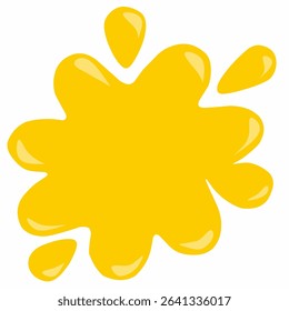 Shiny yellow splash with extra drops, giving it a fresh, playful effect. Suitable for bright posters, learning materials, or digital stickers.