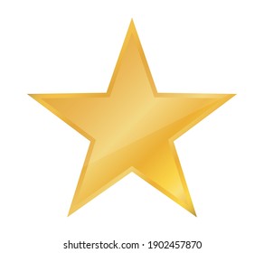 Shiny yellow star icon isolated on white background. Vector illustration