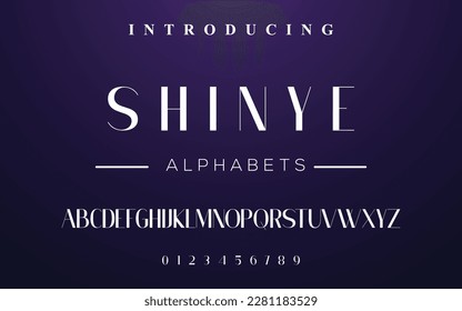 SHINYE luxury minimalist geometric sans serif vector font alphabet set