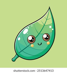 shiny-water-droplets-on-the-leaf-reflect-vector - illustration, this is a editable file.