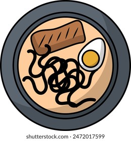 Shio Ramen vector color icon design, Pan-Asian cuisine symbol, Most Popular Dishes Sign,Casual eats stock illustration, clear broth ramen soup Concept