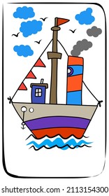  Ship abstract illustration can be used for display, modern background, wallpaper, poster, and anything else. Vector design illustration