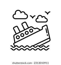 Ship Accident icon in vector. Illustration