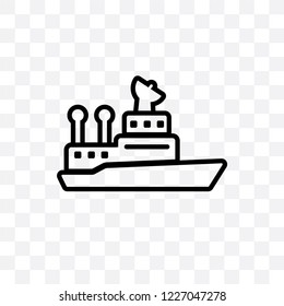 ship Admiral vector linear icon isolated on transparent background, ship Admiral transparency concept can be used for web and mobile