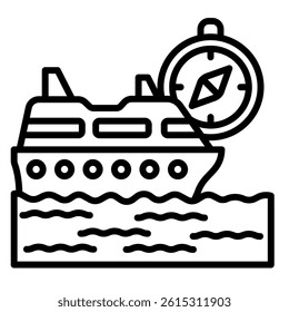 Ship Adventure icon line vector illustration
