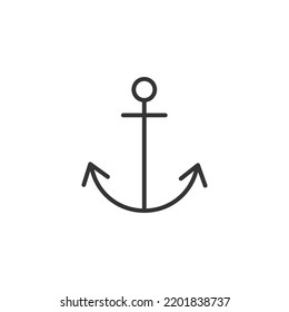 Icono plano del anclaje del buque o del anclaje del barco para aplicaciones y sitios web