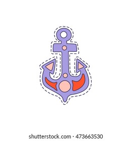 Ship Anchor Bright Hipster Sticker