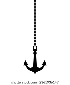 Anclaje de envío con cadena, ilustración vectorial