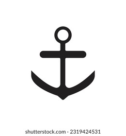 Ship Anchor Filled Icon vector Illustration