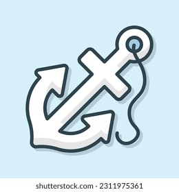 Schiff Anchor flach umrissenes Symbol
