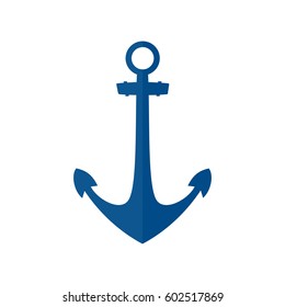 ship anchor in flat style  logo isolated on white background