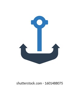 Ship anchor, ship hook icon
