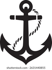 Ship Anchor Icon or boat anchor flat icon anchor chain rope