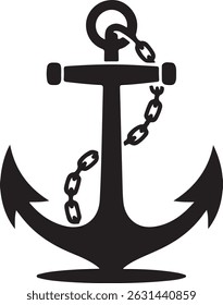 Ship Anchor Icon or boat anchor flat icon anchor chain rope