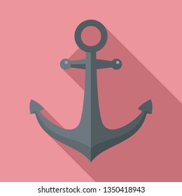 Ship anchor icon. Flat illustration of ship anchor vector icon for web design