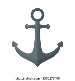 Ship anchor icon. Flat illustration of ship anchor vector icon for web design