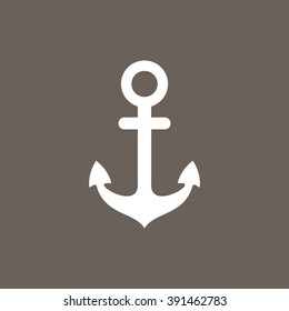 Ship Anchor Icon on Dark Gray Color. Eps-10.