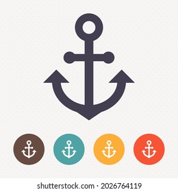 Ship anchor icon on dot pattern background