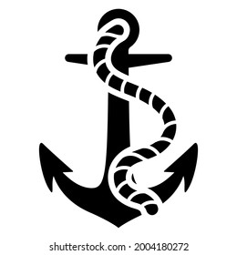 Ship anchor icon on white background