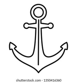 Ship anchor icon. Outline ship anchor vector icon for web design isolated on white background