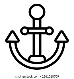 Ship anchor icon outline vector. Guard emergency. Sea coast