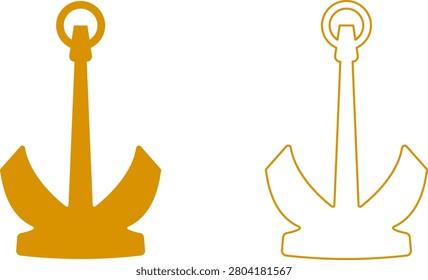 Ship Anchor Icon Set Vector Illustration. Nautical Anchor Icons Set Isolated on Transparent Background