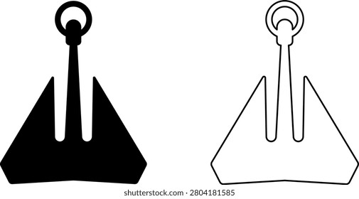 Ship Anchor Icon Set Vector Illustration. Nautical Anchor Icons Set Isolated on Transparent Background