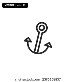 ship anchor icon, icon for stopping a ship when anchored with a white background. vector eps 10
