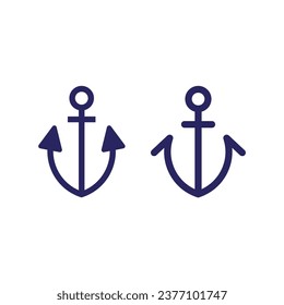 Ship Anchor Icon Vector Design.