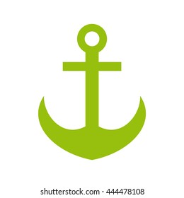 Ship anchor logo isolated on white background. Vector illustration.