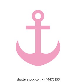 Ship anchor logo isolated on white background. Vector illustration.